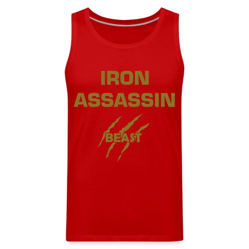 IRON ASSASSIN BEAST TANK TOP - red